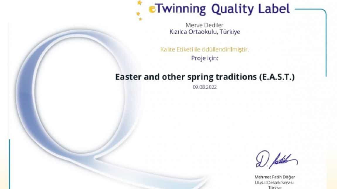 Okulumuzda Yürütülen İki e-Twinning Projemiz Kalite Etiketi Ödülüne Layık Görüldü