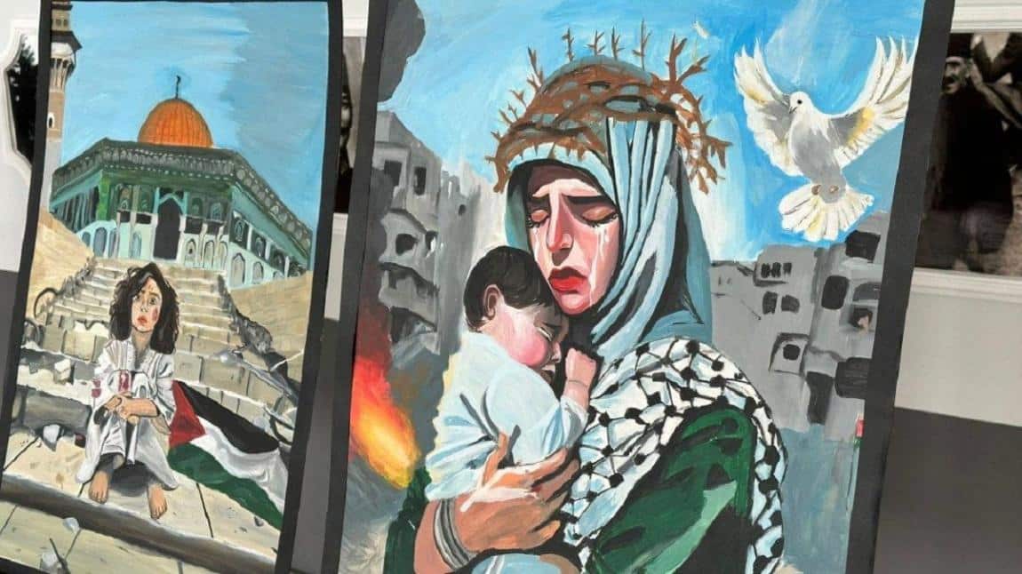 ''Gazze'de Çocuk Olmak'' Konulu Resim Sergisi Açıldı